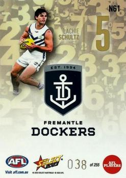 2023 Select AFL Footy Stars - Numbers #N61 Lachlan Schultz Back